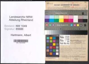Entnazifizierung Albert Hartmann , geb. 06.12.1887 (Kaufmann)