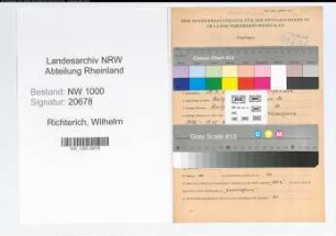 Entnazifizierung Wilhelm Richterich, geb. 13.01.1913 (Bergmann)
