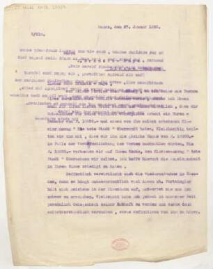 Brief an Jan Brandts Buys : 27.01.1923