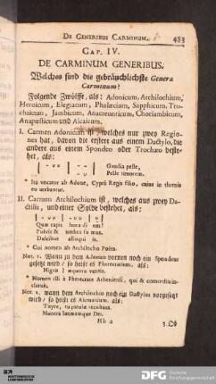 Cap. IV. De Carminum Generibus