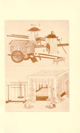 Palanquins and carriage ... Sleeping place in a aristrocrat's mansion