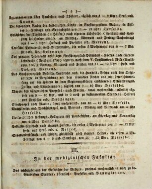 Ankündigung der Vorlesungen der Badischen Albert-Ludwigs-Universität Freiburg im Breisgau. 1825, 1825. SH