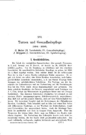Turnen und Gesundheitspflege