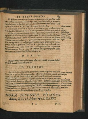 Hora Secunda Pomeridiana, XXIII. Mart. &c. LXXXVI.