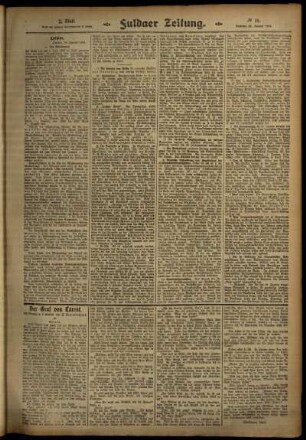 Zweite Ausgabe vom Samstag, den 18. Januar 1913.