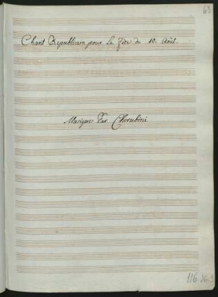 Chant républicain pour la fête du 10 Août; Coro, orch; C-Dur