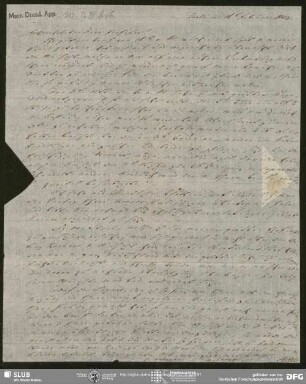 Eigenh. Brief von Julius Eduard Hitzig an August Wilhelm von Schlegel, Berlin, 16.02.1809