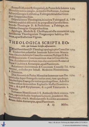 Theologica Scripta Eorum, qui Romanae Ecclesiae adsentiuntur.