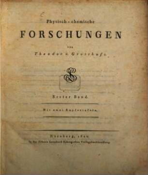 Physisch-chemische Forschungen, 1