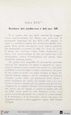 Sala XVII: Sculture del medio-evo e del sec. XV