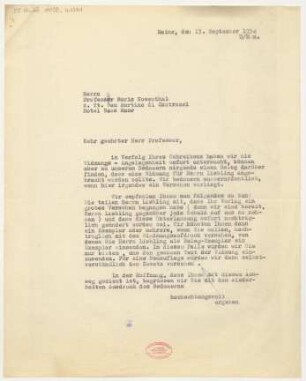 Brief an Moriz Rosenthal : 13.09.1930