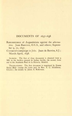 Documents of 1637-1638