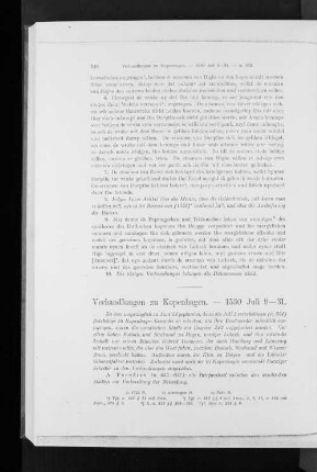 Verhandlungen zu Kopenhagen. - 1530 Juli 9-31.