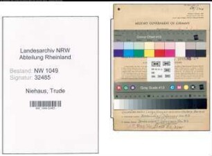 Entnazifizierung Trude Niehaus , geb. 24.01.1892 (Lehrerin)