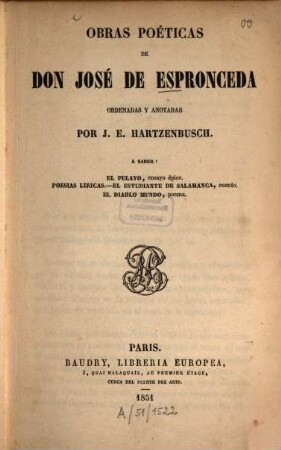Obras poéticas : Ordenadas y anot. por J[uan] E[ugenio] Hartzenbusch