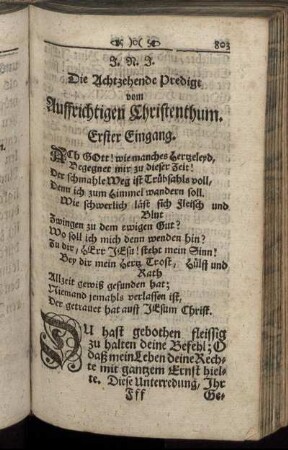 Die Achtzehende Predigt vom Auffrichtigen Christenthum.