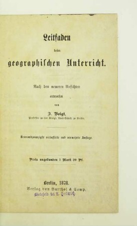 Leitfaden beim geographischen Unterricht