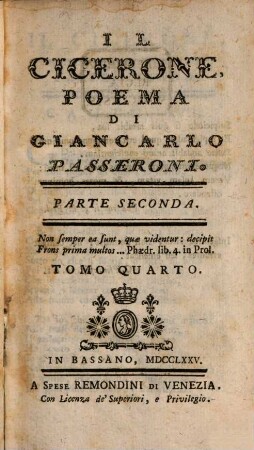 Il Cicerone : Poema, 4