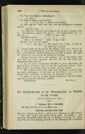 ¬Der¬ Sprachunterricht in der Elementarschule im Anschluß an das Lesebuch : (Schluß)
