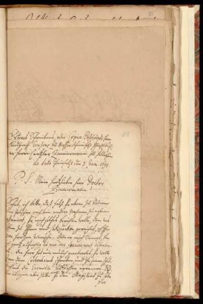Extract Schreibens, oder Copia Postscripti Herrn Landgraff Ernstens zu Hessen-Rheinfels hfürstl. durchl. an Herrn Cantzler Zimmermann zu Hildesheim de dato Rheinfels den 3. Jan. 1691.