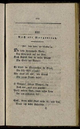 XXI. Noch ein Morgenlied. - XXX.