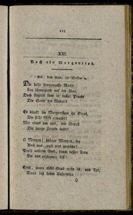 XXI. Noch ein Morgenlied. - XXX.