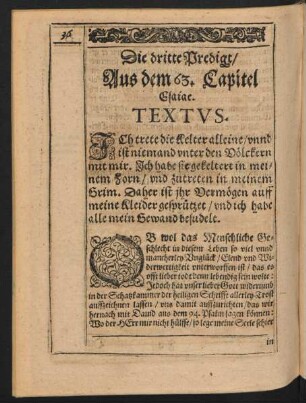 Die dritte Predigt/ Aus dem 63. Capitel Esaiae.