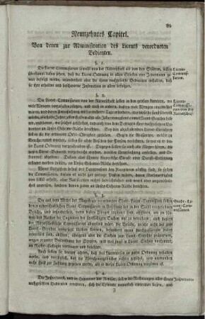 Neunzehntes Capitel. Von denen zur Administration des Licents verordneten Bedienten.
