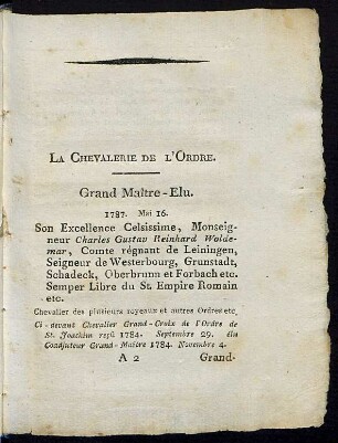 Le Chevalerie de L'Ordre