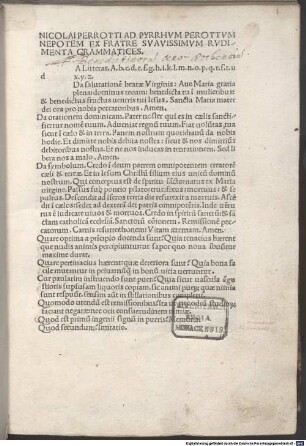 Rudimenta grammatices : gewidmet Pyrrhus Perottus
