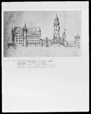 Entwurf für das Schloss Neuschwanstein