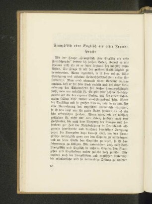 Französisch oder Englisch als erste Fremdsprache