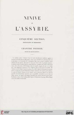 Chapitre premier: Essais de restauration