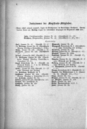 Amtszimmer der Magistrats-Mitglieder
