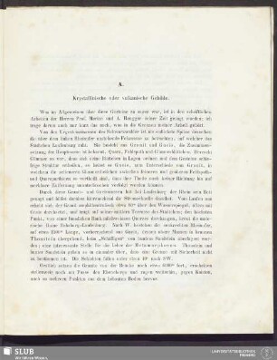 A. Krystallinische oder vulkanische Gebilde