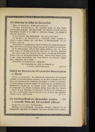 Rücktritt des stellvertretenden Kriegsministers Generalleutnants v. Wandel.