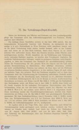 VI. Das Verwahrungs-(Depot-)Geschäft