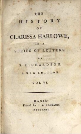 The history of Clarissa Harlowe : in a series of letters, 6