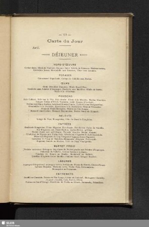 Carte du Jour