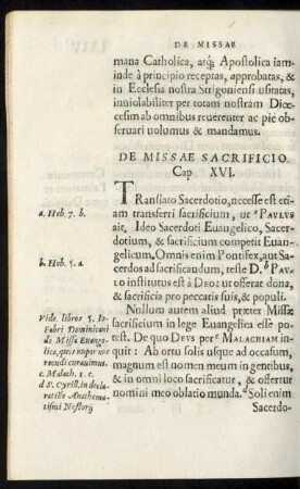 De Missae Sacrificio. Cap. XVI.