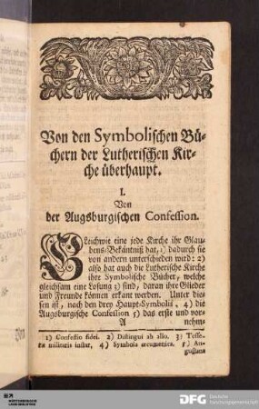 Von den Symbolischen Büchern der Lutherischen Kirche überhaupt.