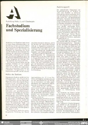 Fachstudium und Spezialisierung : Ausbildung Halle