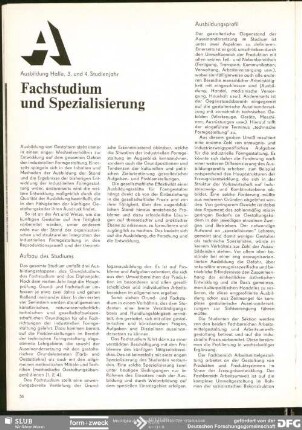 Fachstudium und Spezialisierung : Ausbildung Halle