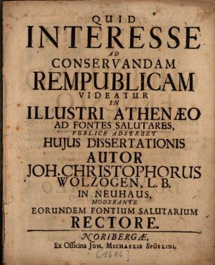 Quid Interesse Ad Conservandam Rempublicam Videatur