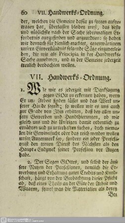 VII. Handwerks-Ordnung