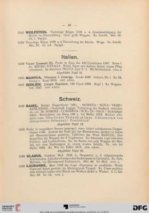 [Italien, Schweiz, Niederlande] (Nr. 1159-1169)