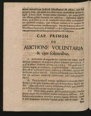 Cap. Primum De Auctione Voluntaria & eius solennibus.