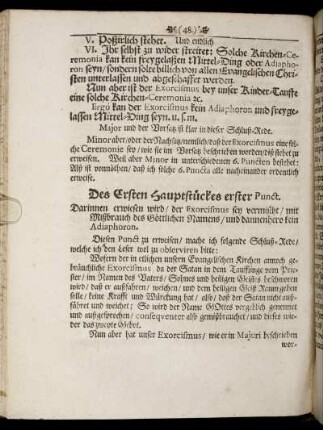 Des Ersten Hauptstückes erster Punct.