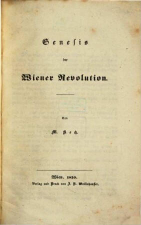 Genesis der Wiener Revolution