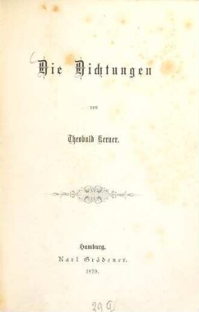 Die Dichtungen von Theobald Kerner
